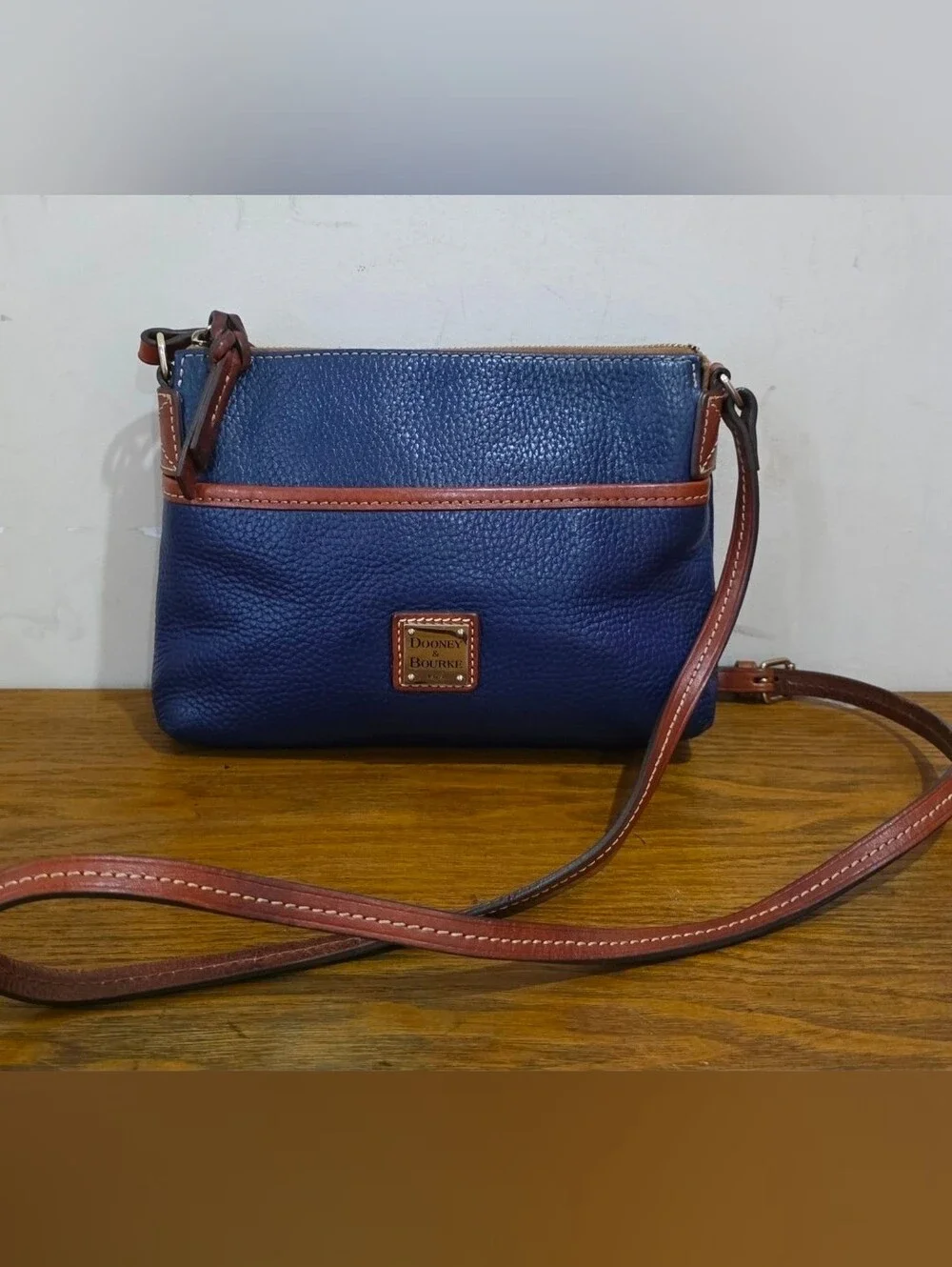 Dooney and bourke Navy Pebbled Leather Crossbody Bag
